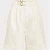 Weiße Ralph Lauren Francine Maulbeerseiden-Shorts für Damen