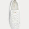 Weiße Ralph Lauren Hailey Sneakers aus perforiertem Leder für Damen