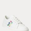 Weiße Ralph Lauren Janson III Sneakers aus Nappaleder für Damen