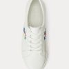 Weiße Ralph Lauren Janson III Sneakers aus Nappaleder für Damen