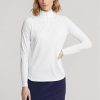 Weiße Ralph Lauren Jersey-Pullover mit Viertelreißverschluss für Damen