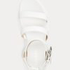 Weiße Ralph Lauren Kayleen Sandalen aus Nappaleder für Damen