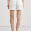 Weiße Ralph Lauren Leinenshorts mit Gürtel für Damen