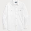 Weiße Ralph Lauren Oxford-Westernhemden im Classic Fit für Herren