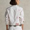 Weiße Ralph Lauren Pink Pony Denim Truckerjacken für Damen