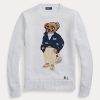 Weiße Ralph Lauren Polo Bear Pullover aus Baumwollmischung für Damen