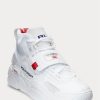 Weiße Ralph Lauren PS100 High-Top-Sneaker für Herren