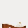 Weiße Ralph Lauren Roxanne Sandalen aus Nappaleder für Damen