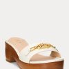 Weiße Ralph Lauren Roxanne Sandalen aus Nappaleder für Damen