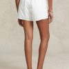 Weiße Ralph Lauren Shorts aus mehrlagigem Ripstop-Jersey mit Kordelzug für Damen