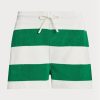 Weiße Ralph Lauren Sportshorts mit gestreiftem Kordelzug für Damen