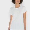 Weiße Ralph Lauren T-Shirts mit Rundhalsausschnitt und Grafik für Damen