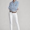 Weiße Ralph Lauren Tompkins Skinny Jeans für Damen