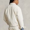 Weiße Ralph Lauren Trucker-Jacken aus Canvas im Relaxed Fit für Herren