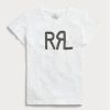 Weiße T-Shirts aus Baumwolljersey mit Ralph Lauren-Logo für Damen