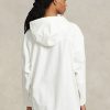Weiße wasserabweisende Windjacke mit Kapuze von Ralph Lauren für Damen