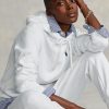 Weißer Ralph Lauren Fleece-Kapuzenpullover für Damen
