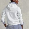 Weißer Ralph Lauren Fleece-Kapuzenpullover für Damen