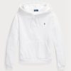 Weißer Ralph Lauren Shrunken Fit Fleece-Hoodie für Damen