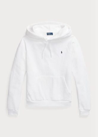 Weißer Ralph Lauren Shrunken Fit Fleece-Hoodie für Damen