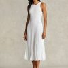 Weißes Plissiertes Kleid „The Spelman Collection“ von Ralph Lauren für Damen