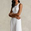 Weißes Plissiertes Kleid „The Spelman Collection“ von Ralph Lauren für Damen